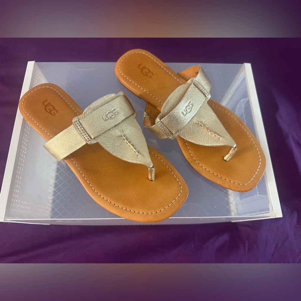 UGG Metallic Gold and Tan Footwear